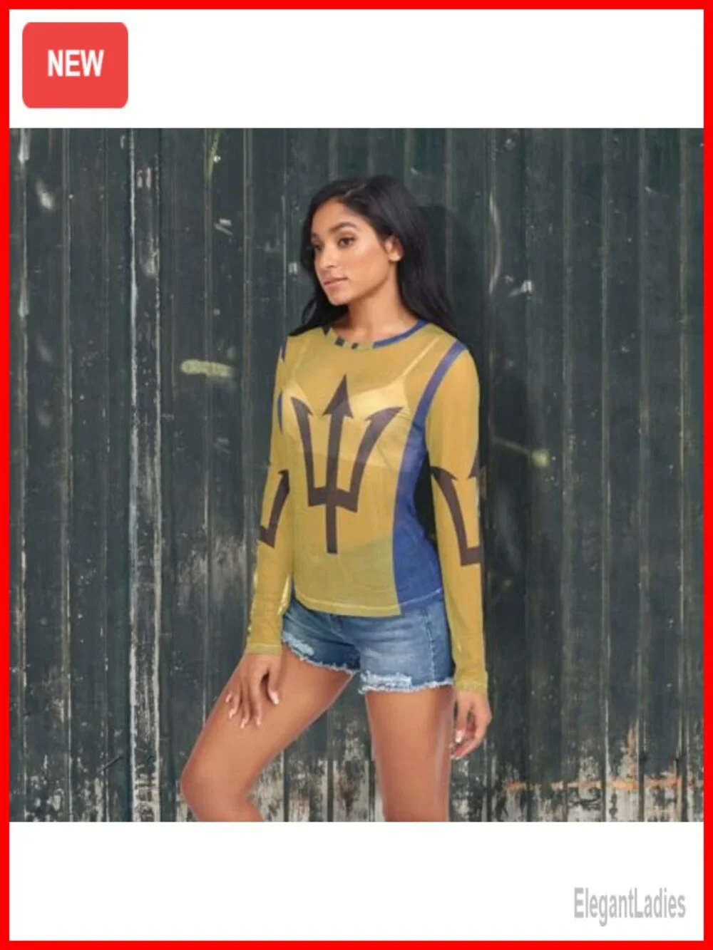 Sheer Mesh Long Sleeve T-Shirt Blouse Summer Top